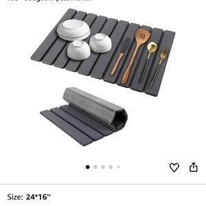 Gray Silicone Dish Drying Mat